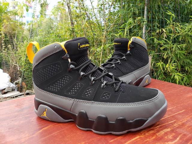 Air Jordan 9 AJ IX Men's Basketball Shoes Black Grey Yellow